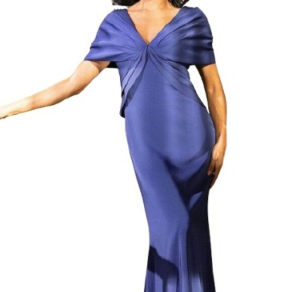 NWT Terani Couture 242M3315 Mother Of The Bride Dress Royal Size 6 - Picture 1 of 6